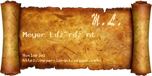 Meyer Lóránt névjegykártya